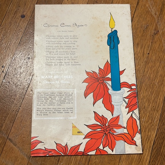 1953 Warp’s Yuletide Greetings Christmas songs and poems - Picture 2 of 16